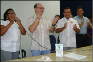 Secretário de Saúde, Carlos Hilton, durante solenidade de posse da nova diretoria