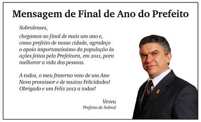 Mensagem do Prefeito Veveu