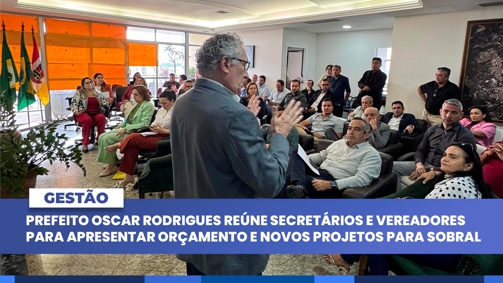 Prefeito reúne secretários e vereadores para apresentar orçamento e novos pro...